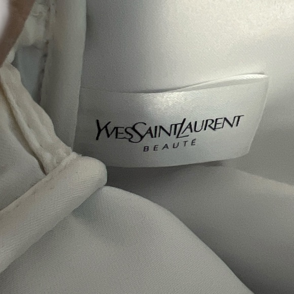 YSL Beauté Cosmetic Makeup Bag White Gold Marble Travel Pouch NWOT - Picture 4 of 4